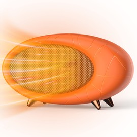 Lmkeji Desk Heater,600W Small Desk Heater for Indoor Use,Fast Safety Heat Personal Desktop Heater for Bedroom Table Home Indoor Use(Orange)
