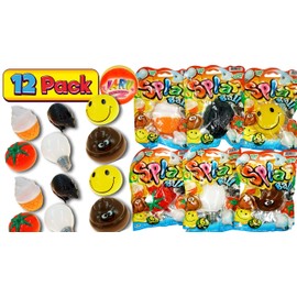 JA-RU Splat Ball - Squishy Stress Balls (12 Assorted Pack) Emoji-Squishy Ball Fidget Pack for Kids and Adults. Party Favor Classroom Treasure Box Prize Birthday Gifts Easter Egg Stuffers. 5303-12