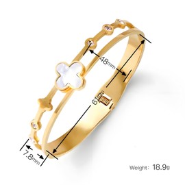 Gold Bracelets for Women 14K Gold Plated Friendship Love Bangle Bracelets Cubic Zirconia Stainless Steel Bracelet Jewelry Christmas Valentines Birthday Gifts for Women