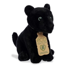 Aurora® Responsibly Made Eco Nation™ Panther Stuffed Animal - Ideal for Playtime Adventures - Perfect for Birthdays or Just Because - Black 9 Inches