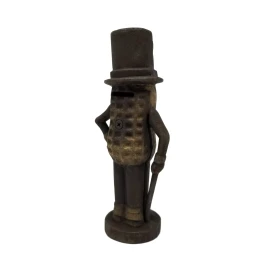 Planters Mr. Peanut Cast Iron Bank With Painted Rusted Antique Finish