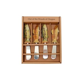Set of 4 Cheese Spreader Knives - Fish & Ocean Theme (Midwest Fish)