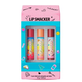 Lip Smacker, Back to School Collection, Eraser Box Lip Balm Trio, 3-teiliges Lippenbalsam-Set für Kinder, Geschenkset zum Schulbeginn in Radiererform, Lippenpflege in Leckeren Geschmacksrichtungen