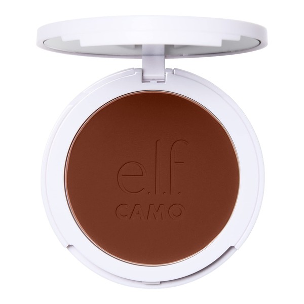 e.l.f. Camo Powder Foundation, Lightweight, Primer-Infused Buildable & Long-Lasting Medium-to-Full