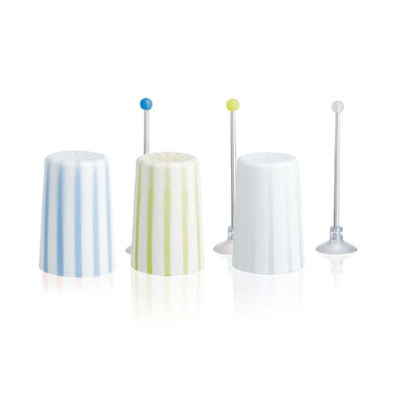 マーナ (marna) はみがきコップ ( 吸盤 スタンド付き / ストライプホワイト ) 洗面所