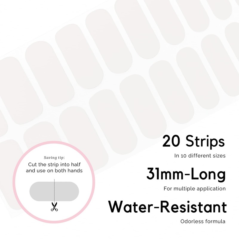 NAILOG Semi Cured Gel Nail Strips (20 Extra Long Polish