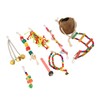 8pcs Parrot Toys Adjustable Coconut Shell Ladder Hanging Toys Interactive