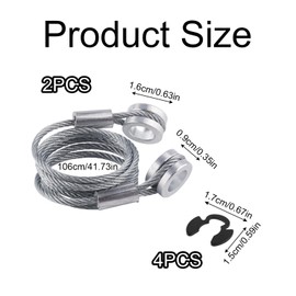 2pcs Hood Release Cable with 4 Circlips, 41.73in Hood Control Cable Replacement Compatible with Peterbilt 1987-2010 357 375 377 378 379 Replacement Parts Accessories L92-6000-0718/924-5402