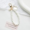 Gammaeon Pearl Keychain, Wristlet Golden Imitation Pearl Key Chain, Women