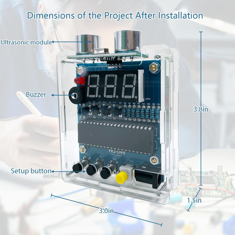 EI Electronic ûlṭrãsõniς Distance Measuring Soldering Kit Adjustable Alarm Distance