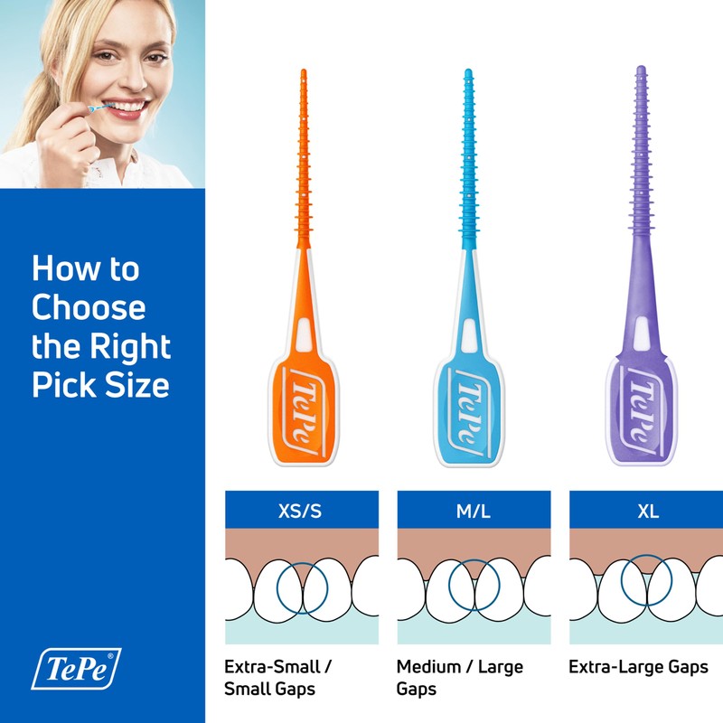 TePe TePe EasyPick Toothpicks, Blue, ISO M-L, 36pcs, plaque remover,