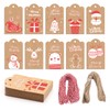 VEYLIN Christmas Paper Tags, 100 Xmas Kraft Paper Name Hanging