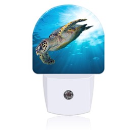 Uiaoiais Deep Sea Turtle Night Light for Kids, LED Night Light Plug into Wall with Dusk to Dawn Sensor for Girls Boys Women Men Room Decor, Hallway, Kitchen, Bathroom, Nursery, Stairs