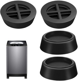 Anti Vibration Pads for Washing Machines – Shock Absorbing, Non-Slip Washer & Dryer Feet – Reduces Noise & Protects Floors – Rubber Pads for Stability & Balance on Any Surface (4 Pack)