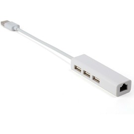 USB A to 3 x USB A and RJ45 Ethernet LAN Adapter 3-Port USB Hub Cable Mac USB-A Network for Laptop, PC, MacBook