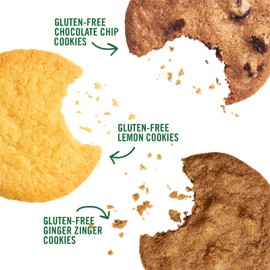 Tate's Bake Shop Gluten Free Cookies Variety Pack, Lemon, Ginger Zinger and Chocolate Chip Cookies, 3-7 oz Bags