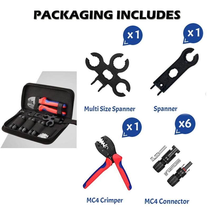 TRAMILY Solar Crimping Tool Kit for Cable Connectors for 2.5/4.0/6.0
