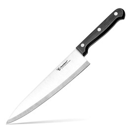 Humbee, 8-inch Chef Knife High Carbon Stainless Steel Full Tang Blade Comfortable Grip Black