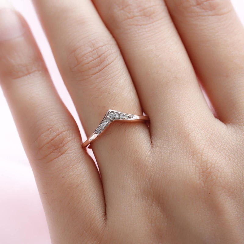TJC White Diamond Wishbone Ring for Women Size U with