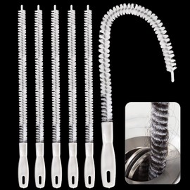 AIMEKE Pack of 6 Cleaning Brushes for Sewers, 45 cm, Drain Brush, Flexible Drain Cleaning Brush, Universal Cleaning Brush for Kitchens, Bathrooms, Removing Hair