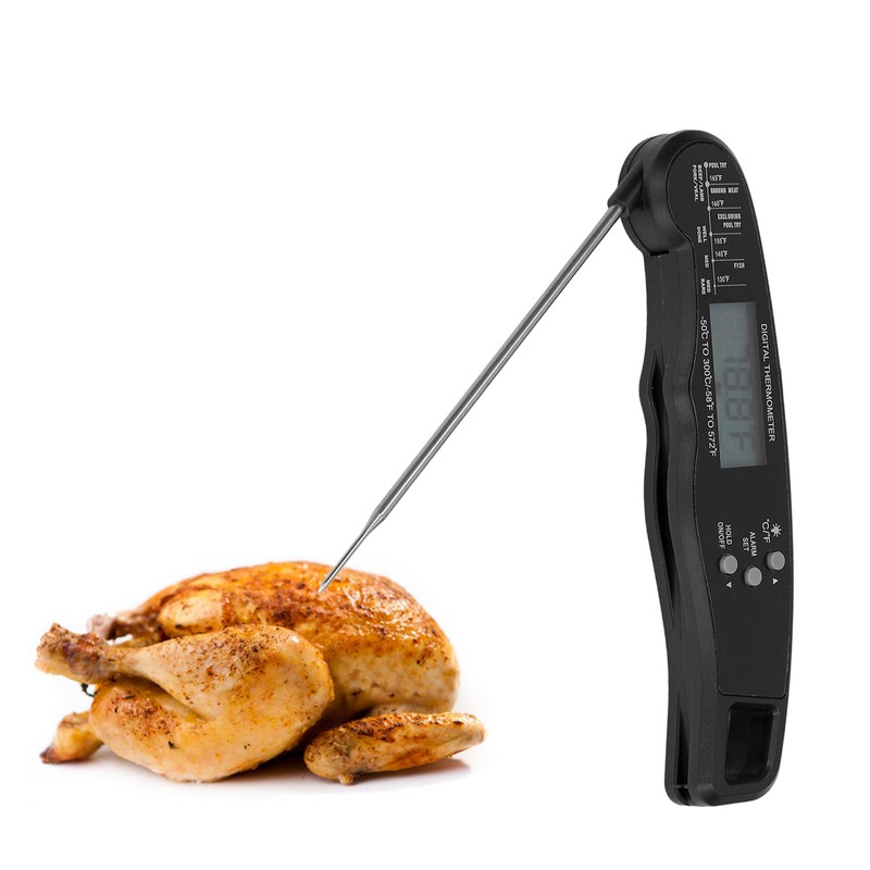 Barbecue Thermometer Double Probe Head LCD Display Easy to Store