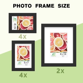 FrameWorks 10-pc Set Collage Wall Classic Wooden Picture Frames Tempered Glass/White / 2-8"x10", 4-5"x7", 4-4"x6"