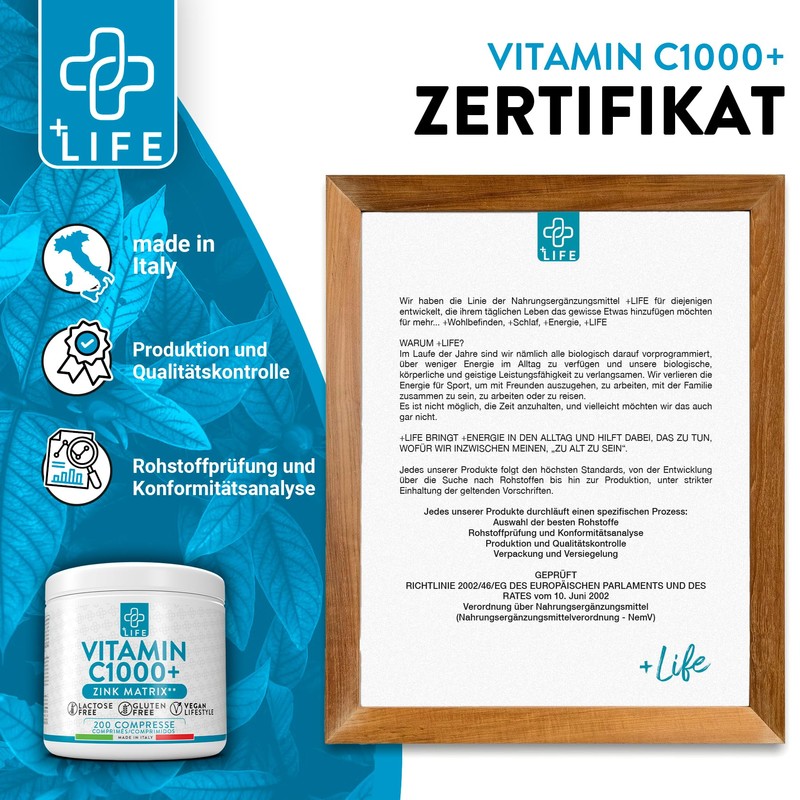 +LIFE - Vitamin C and Zinc High Dose 1000 mg