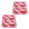 2Pcs 4Hole Denture Teeth Shaped Ice Cube Mold Silicone Ice
