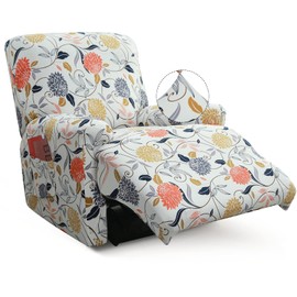 Iauddy Recliner Slipcover-Stretch Soft Slip Reclining Chair Slipcovers 4-Pieces Furniture Protector for Recliner with Pocket Fitted Sofa Couch Cover Lazy Boy Chair Cover