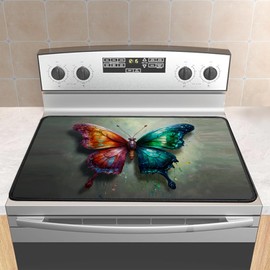 Stove Cover Stove Covers For Electric Stoves Foldable Multipurposeglass Top Protector Thick Natural Rubber Anti-Slip Coating Expands Usable Space (27.9inx20in) (butterfly33)