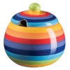 Buddha-Buddha Hand Painted Rainbow Stripe Ceramic Sugar Bowl