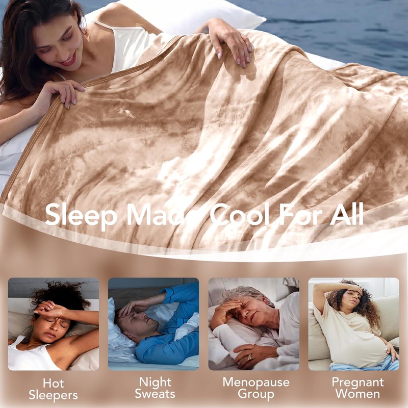 Cooling Blanket 80''x88'' for Hot Sleepers, Arc-Chill Q-Max>0.35 Double Sided