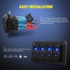 Gebildet 4 Way Rocker Switch Panel, 12V 24VDC, Blue Switches,