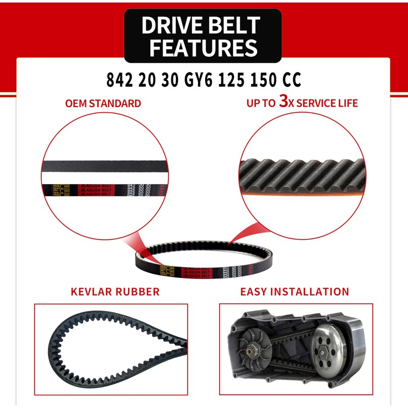 842 20 30 Kevlar Drive Belt for GY6 125 150
