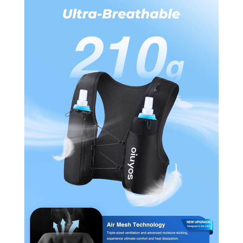Oiuyos Running Vest for Women Men - USA Design -