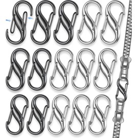 Zipper Clips Anti Theft, 16 Pcs Zipper Locks Anti Theft, Locking Zipper Clips, Double Opening Small S Carabiner Clip, Anti Theft Zipper Lock for Backpacks, Luggage, Purse, Handbags, Travel Suitcase
