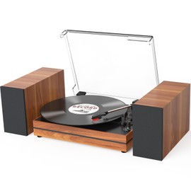 Vintage Turntable for Vinyls Records External Speakers Vinyl Record Player with Speakers