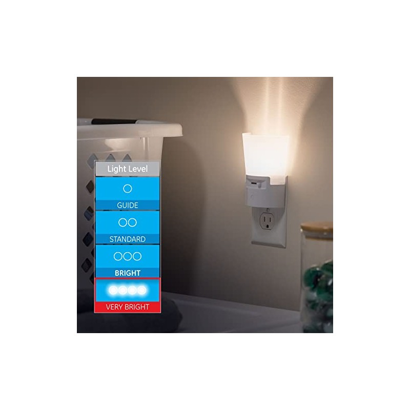 GE Ultrabrite Dimmable Sconce LED Night Light Plug-In, Energy Efficient,
