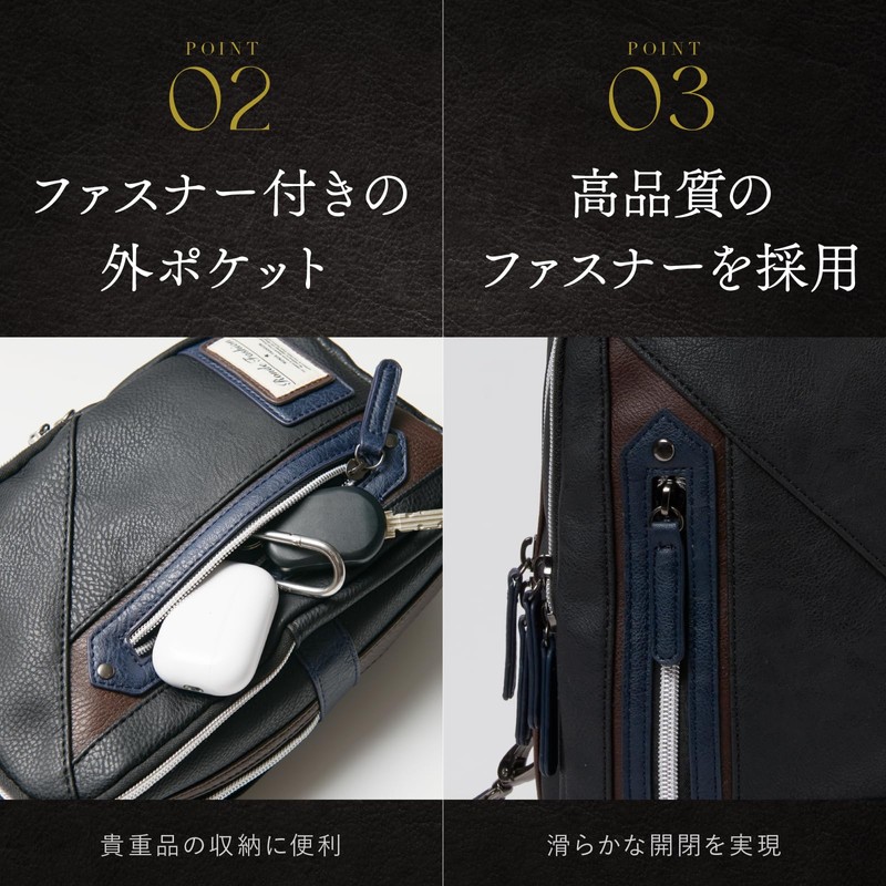 Ronde Men's Cross Body Bag. - black -