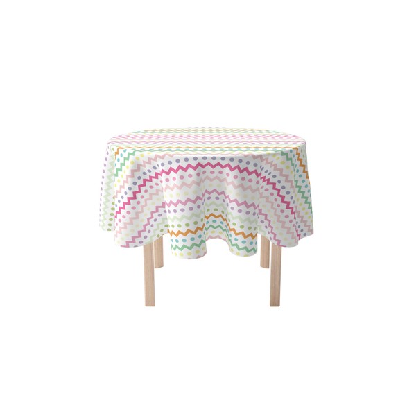 Fabric Textile Products Round Tablecloth, 100% Milliken Polyester, Machine Washable,