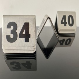 10 tarjetas de metal apilables estilo tienda de campaña, soportes para tarjetas de lugar para celebración, boda, fiesta, restaurantes, cafeterías, bares, reuniones, sala de reuniones, juego de mesa (pequeño 31-40, negro)