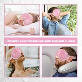 2PCS Antifaz de Gel para Ojos, Antifaz para ojos Reutilizable, Máscara de Hielo Gel con Respaldo de Felpa Suave Suave para Ojos Hinchados Ojeras Migraña Alivio del Estrés Cuidado la Piel (Rosa)