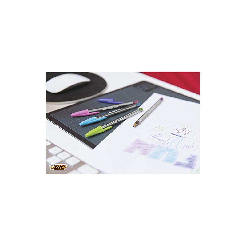 BIC Cristal Fun Ballpoint Pens, Wide Point (1.6 m), Box
