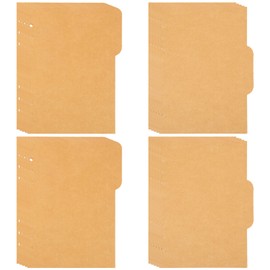 Operitacx Pack of 20 A5 Index Dividers, 6 Holes Folder Tabs, Kraft Paper Folder Dividers, Dividers for Folder Notebooks A5