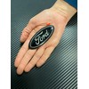 Ford Black & Gray Oval Novelty Decorative Logo Black Plastic