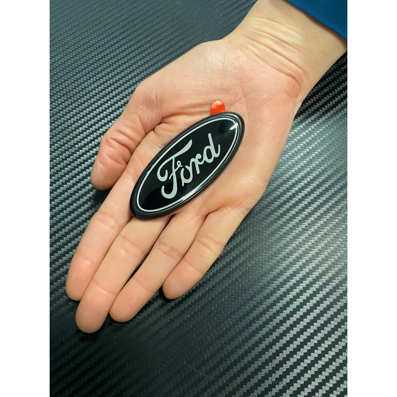 Ford Black & Gray Oval Novelty Decorative Logo Black Plastic