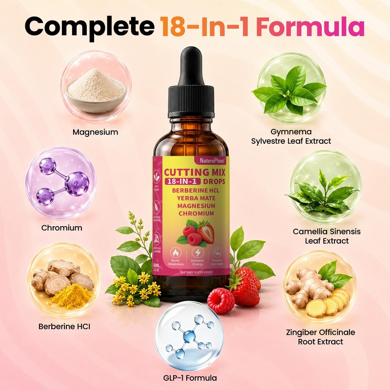 NaturePlanet Cutting Mix Drops 18-in-1 Berberine for Metabolic Support 2