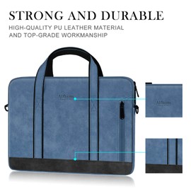 Alfheim 13-13.3 inch Laptop Bag, Waterproof Leather Laptop Briefcase Messenger Bag with Shoulder Strap for School/Travel/Business, Compatible with Macbook Air/Pro 13 inch