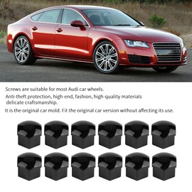 Pack of 20 Universal 17 mm Wheel Bolt Caps Set, Car Wheel Nut Caps, Wheel Caps with Puller (Black)