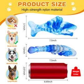 BoYoYo Tough Dog Toys for Aggressive Chewers 2 Pack, Indestructible Dog Toys to Keep Them Busy, Beef Flavor, Nylon Dog Chew Toys for Large Dogs